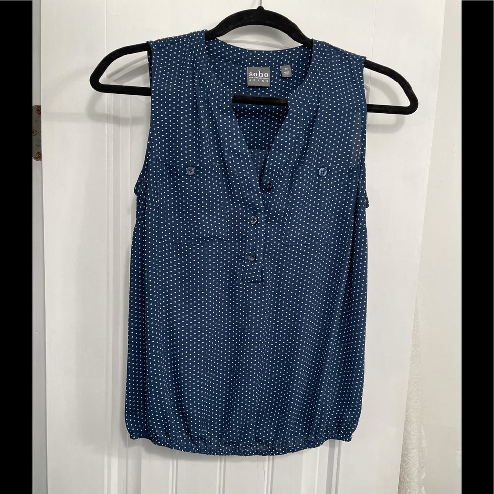 NY&Co V-Neck Polka Dot Blouse